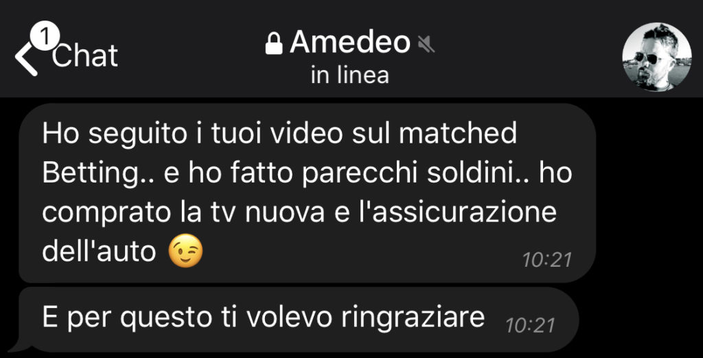 Testimonianze - Amedeo lascia una recensione positiva.